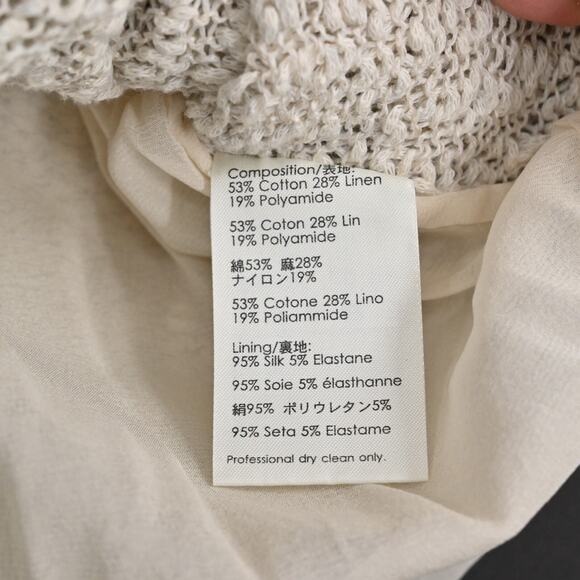 PHILLIP LIM Sweater Womens Size XS Linen Blend Knit Sleeveless Neutral Granola - Picture 8 of 10